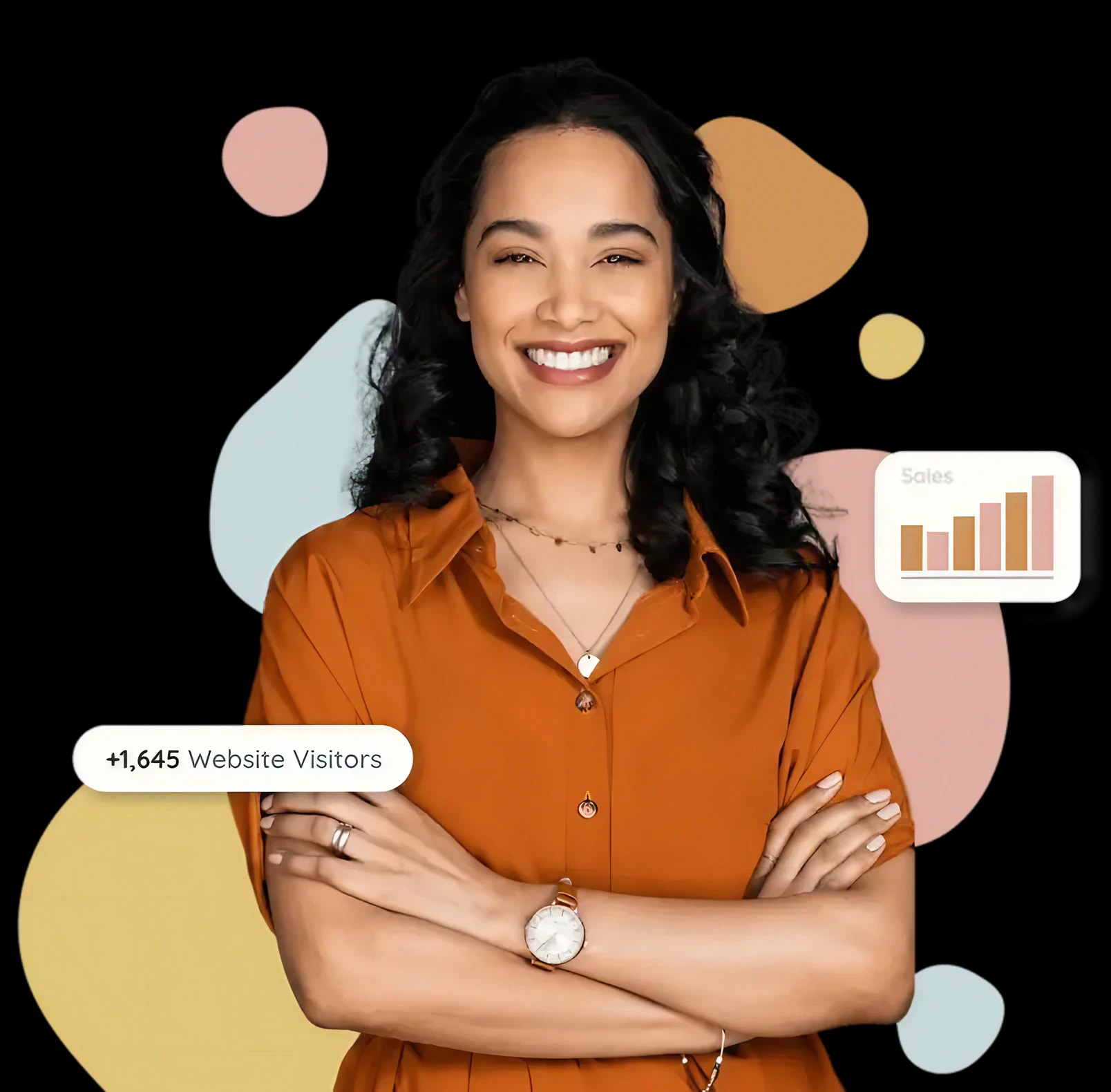 hero image , woman smiling